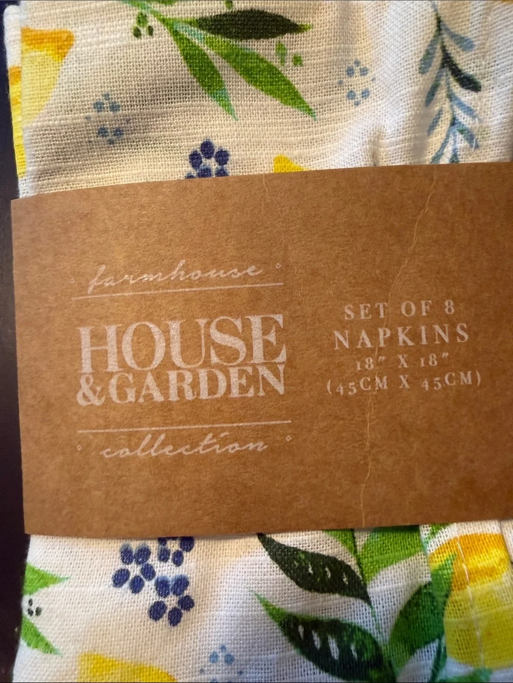 Yellow Lemon Print Napkin Set
